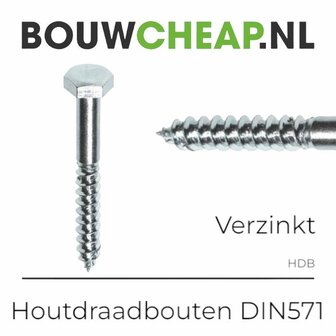 Houtdraadbout verzinkt 8x70mm - 200 stuks