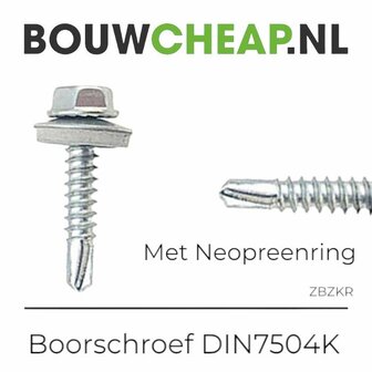 DIN 7504K Boorschroef met Neopreenring 6.3x100mm - 100 stuks