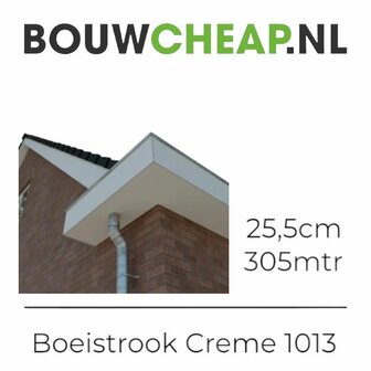 Boeistroken 6mm Creme RAL 1013 25,5cm x 3,05 ( 10 gratis schroeven in kleur)