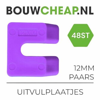 Uitvulplaatjes 12mm Paars - PP-zak 48 stuks