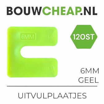 Uitvulplaatjes 6mm Geel - box 120 stuks