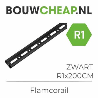 Flamco Montagerail R1 200cm - ZWART