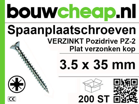 Spaanplaatschroeven PZ 3.5x35mm PVK 200st