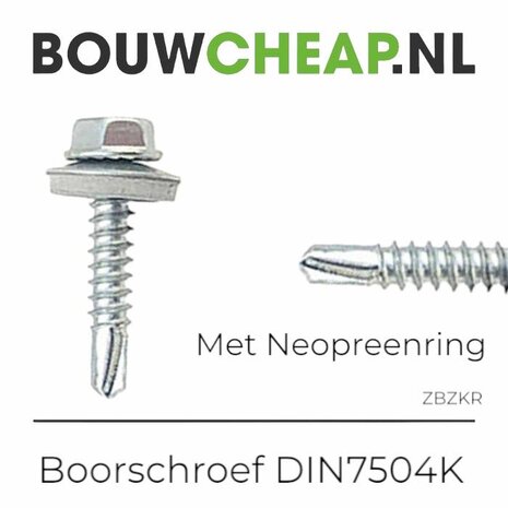 DIN 7504K Boorschroef met Neopreenring 6.3x100mm - 100 stuks