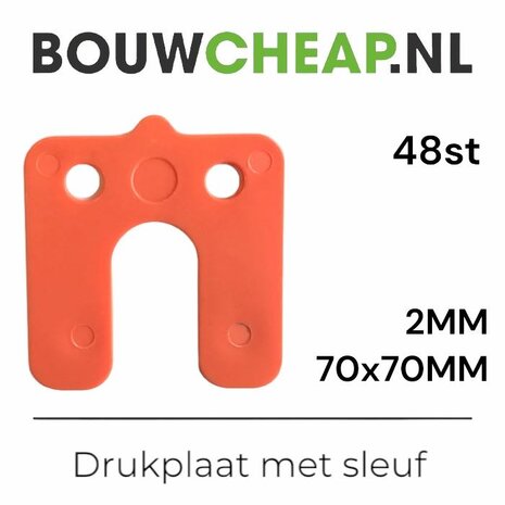 Drukplaat met sleuf 2mm (zak 48 st.)