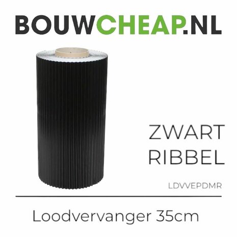 Loodvervanger zelfklevend Zwart 35cm