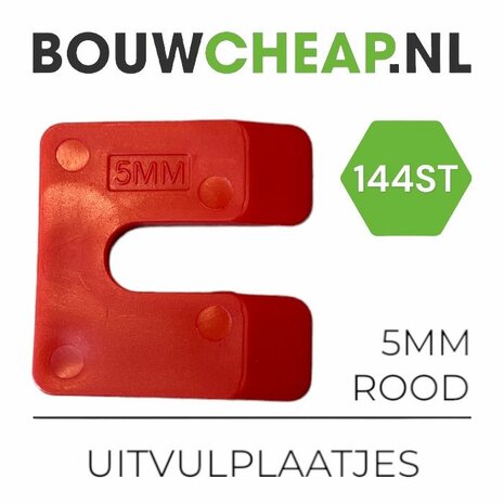  Uitvulplaatjes 5mm Rood - box 144 stuks