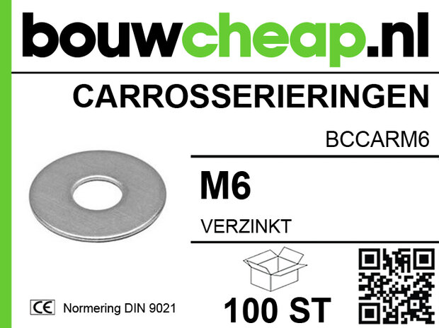 Carrosseriering M6 verzinkt