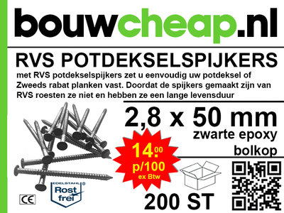 Gepland teer Danser Potdeksel spijkers zwart epoxy bolkop - Bouwcheap.nl